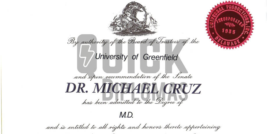 A high quality diploma copy with a seal