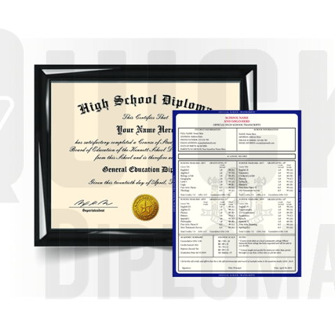 replacement high school diploma degree certificate with transcript