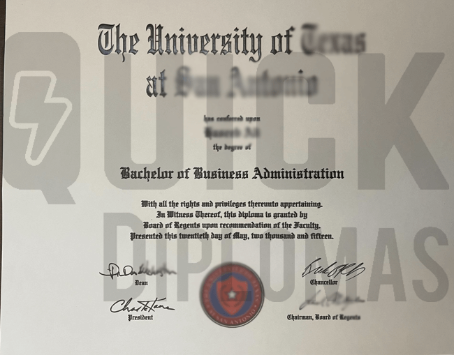 photo of university replacement diploma with red and blue embossed school seal