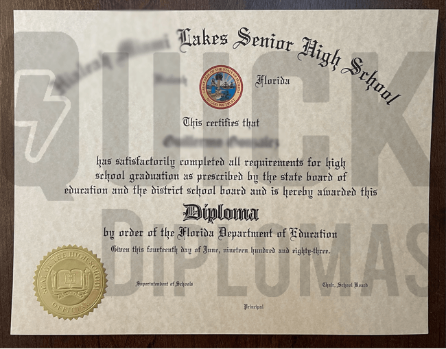 replacement high school diploma with shiny gold embossed seal