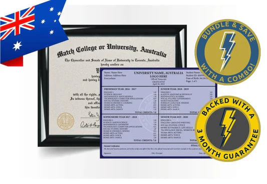 Replacement College Diplomas and Transcripts 3 australia college university combo replacement novelty sample