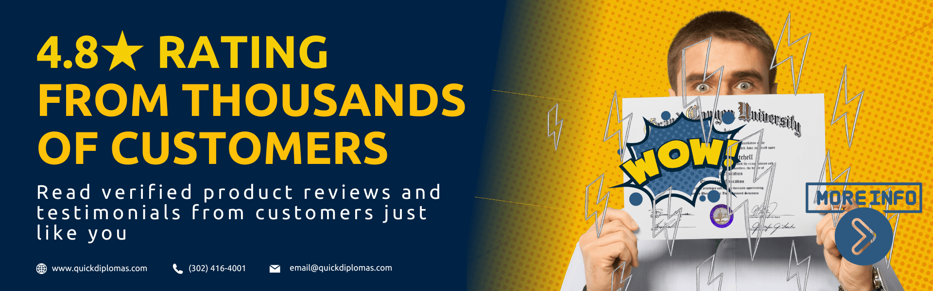 customer-reviews-diploma-testimonials-ratings 4.8 star customer rating from thousands of satisfied diploma replacement customers with verified reviews