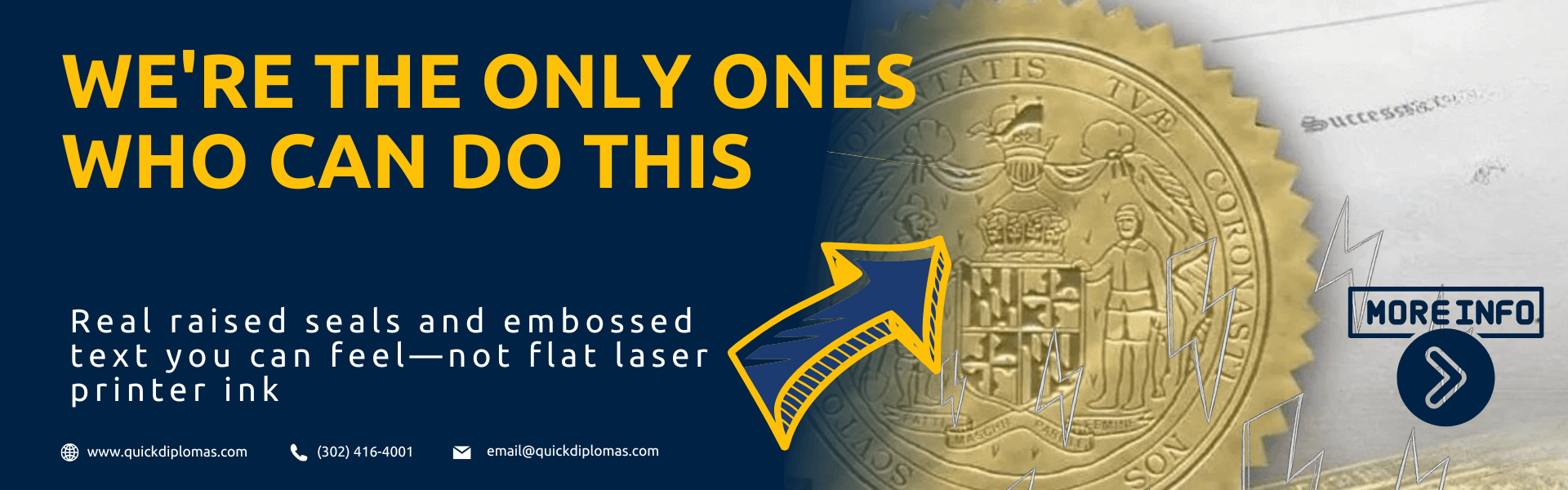 raised-embossed-diploma-seals-gold-foil Raised gold embossed diploma seal with textured foil stamping - only site offering authentic embossing