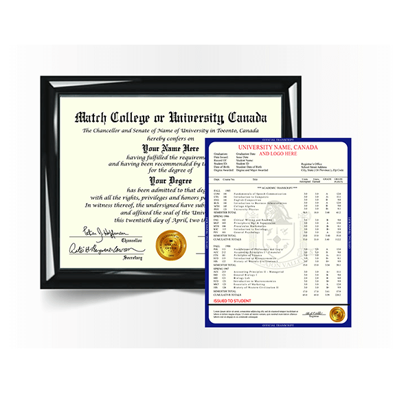 College University Diploma Match with Transcript, Canada