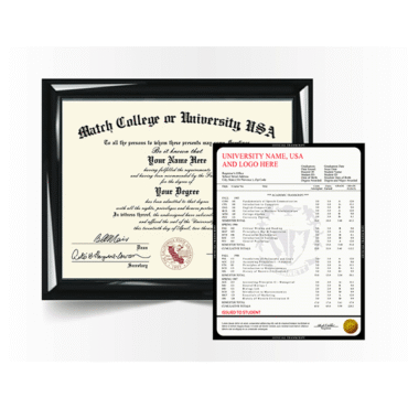 College University Diploma Match with Transcript, USA