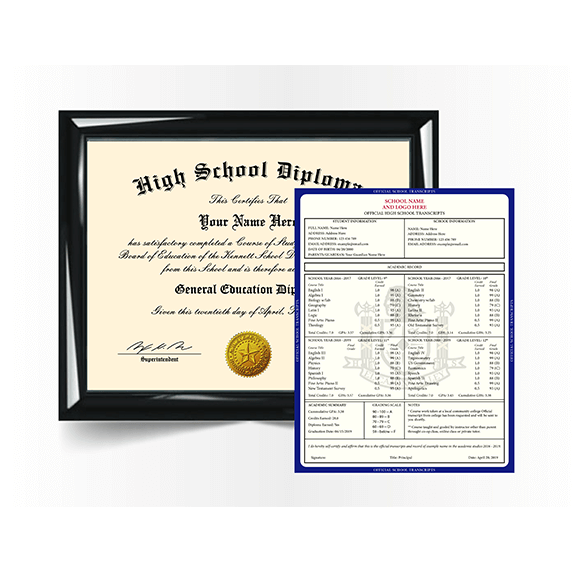 Replacement High School Diplomas and Transcripts 2 High School Diploma with Transcript