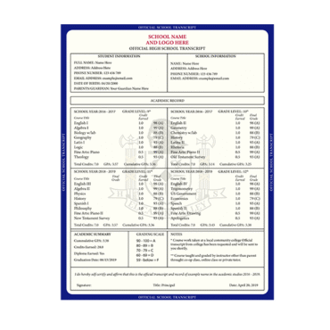 High School Transcript